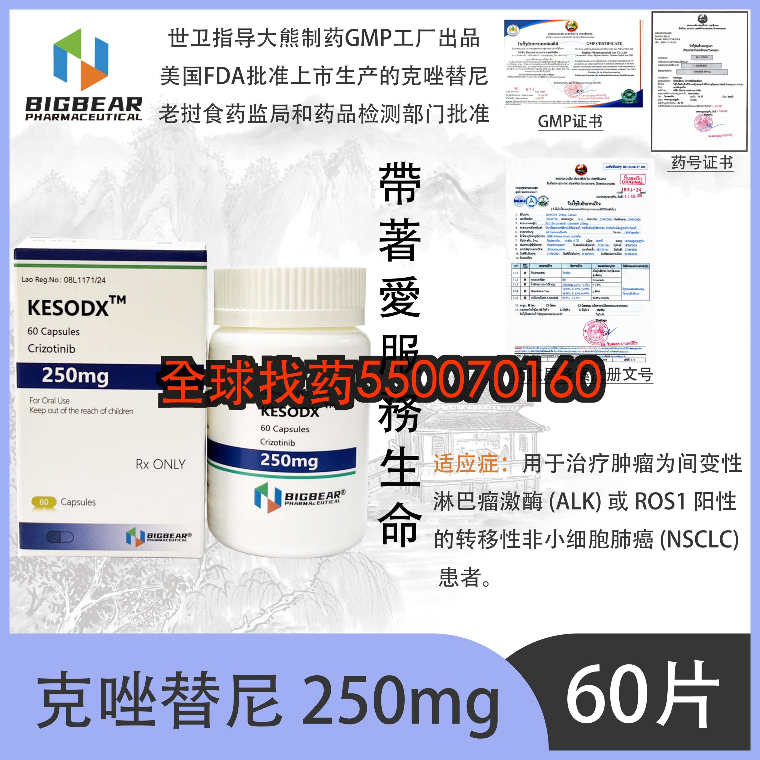 克唑替尼 KESODX250_mg_00 · 印度代购正品直邮 | 优质仿制药价格