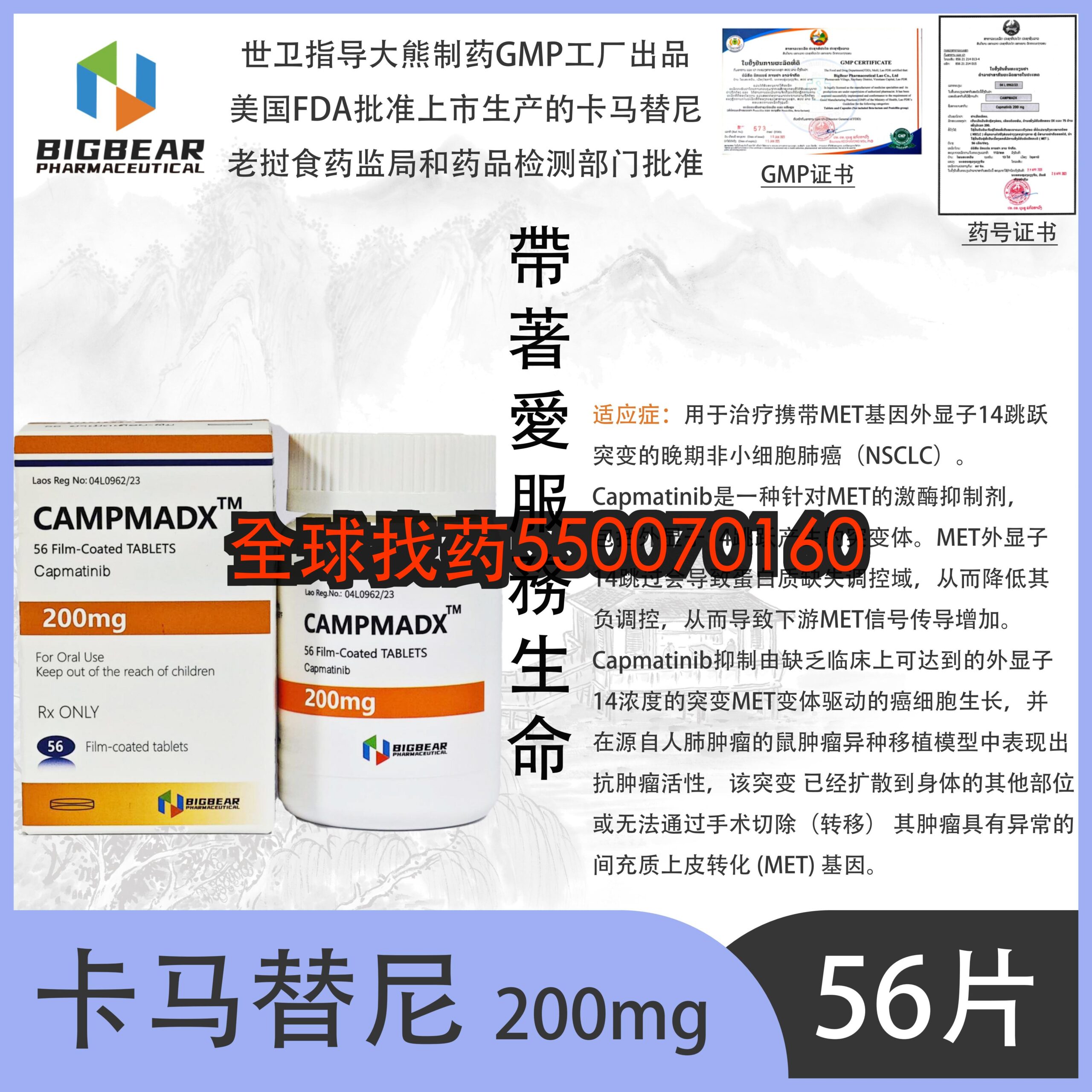 卡马替尼_00（200mg） · 印度代购正品直邮 | 优质仿制药价格